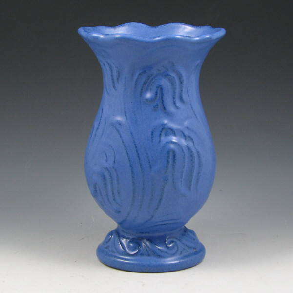 Appraisal: Late Fulper moderne vase in crystalline matte blue Marked Fulper