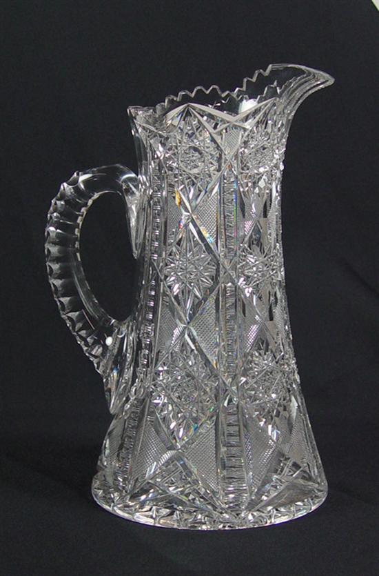 Appraisal: Brilliant Period Cut Glass Pitcher Signed Irving Extremely minor chip