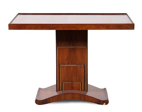 Appraisal: Sale Lot A French Art Deco Rosewood Occasional Table having