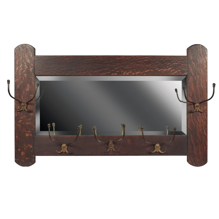 Appraisal: Arts and Crafts mirror beveled glass held in an oak