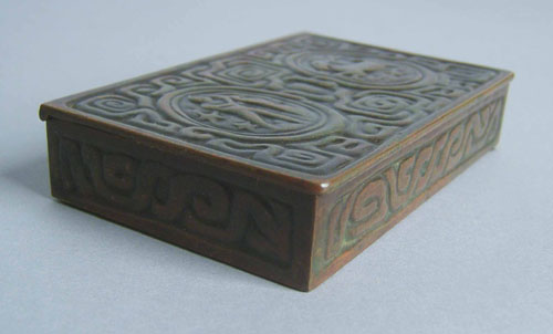 Appraisal: Tiffany Studios pat bronze zodiac box h w d