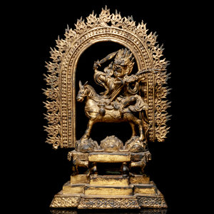 Appraisal: A Tibetan Gilt Bronze Figure of Palden Lhamo TH CENTURY