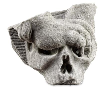 Appraisal: CARVED MARBLE FRAGMENT TH CENTURY modelled as a claw clasping