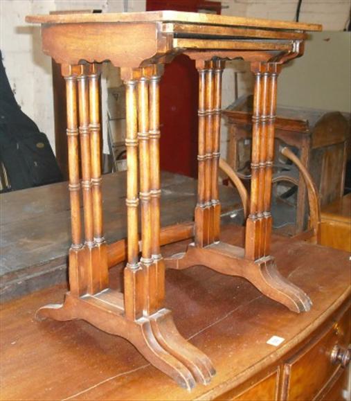 Appraisal: A nest of three Regency style mahogany tables