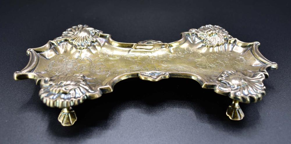 Appraisal: ROCOCO STYLE SILVER DESK PEN TRAY th Century The corners