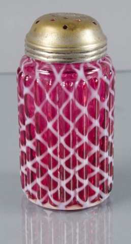 Appraisal: Cranberry Opal Lattice Sugar ShakerBy Consolidated Lamp and Glass Co