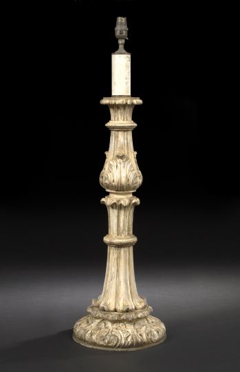 Appraisal: French Carved Giltwood Altar Stick fourth quarter th century in