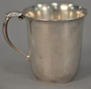 Appraisal: Georg Jensen sterling silver youth cup in acorn pattern ht