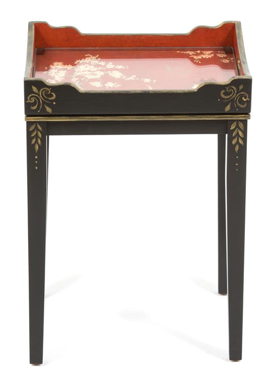 Appraisal: Sale Lot A Regency Ebonized and Gilt Decorated Side Table