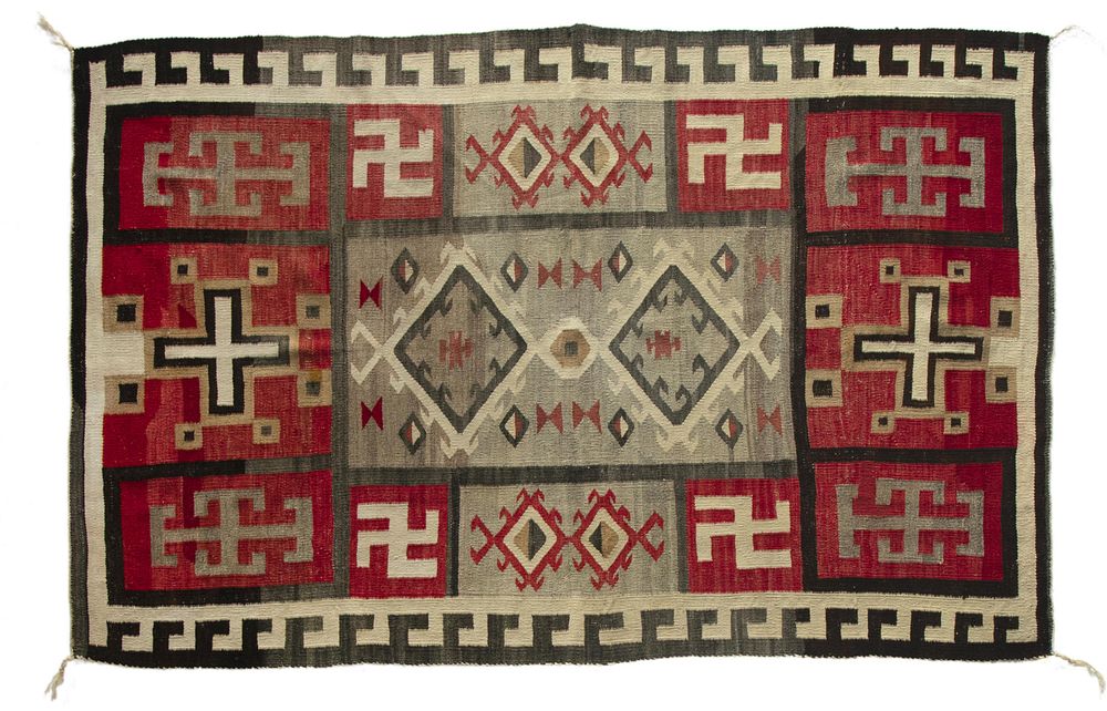 Appraisal: Navajo Crystal Textile with Whirling Logs ca Navajo Crystal Textile