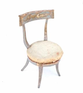 Appraisal: Italian Saber Leg Side Chair Italian painted and gilt saber