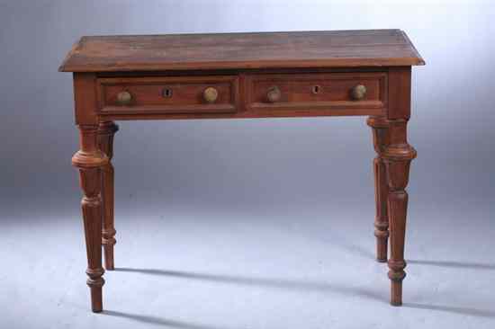 Appraisal: AMERICAN EMPIRE CHERRY CONSOLE TABLE th century Rectangular projected top