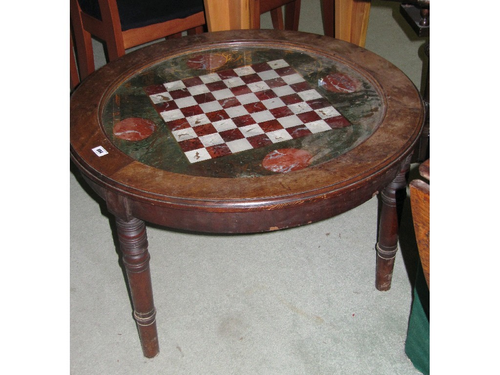 Appraisal: Victorian glass topped games table