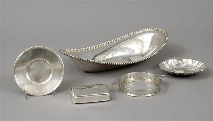 Appraisal: Five American Sterling Silver Articles Including a George W Schiebler