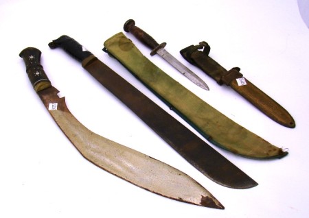 Appraisal: Lot consists of edged weapons US bolo dated in cloth