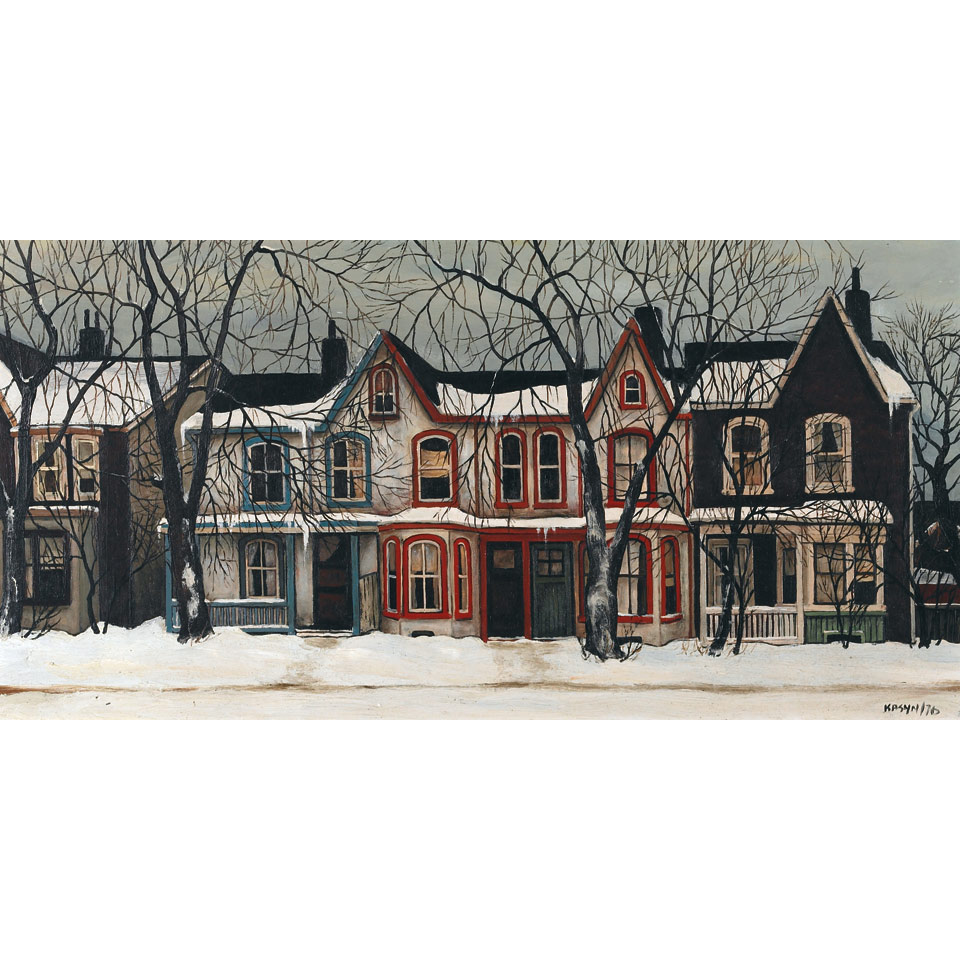 Appraisal: JOHN KASYN O S A MONTAGUE STREET IN WINTER oil