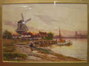 Appraisal: I Von Weber 'Dutch Coastal Landscape'Signed indistinctly Watercolour x mm