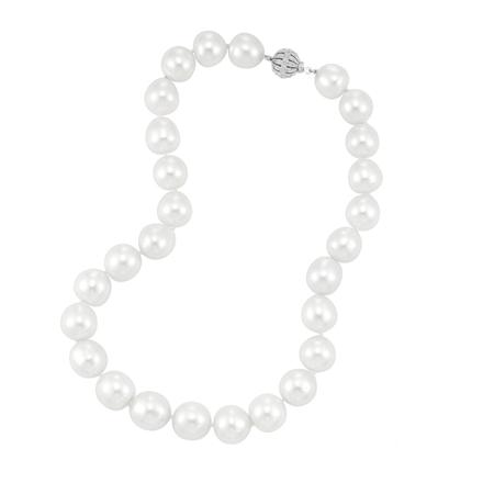 Appraisal: Cultured Pearl Necklace with White Gold and Diamond Clasp Estimate