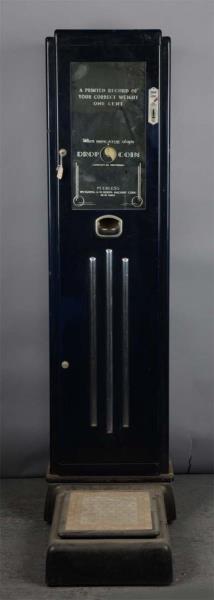 Appraisal: Coin-Op Peerless Floor Model Ticket Scale This blue porcelain deco