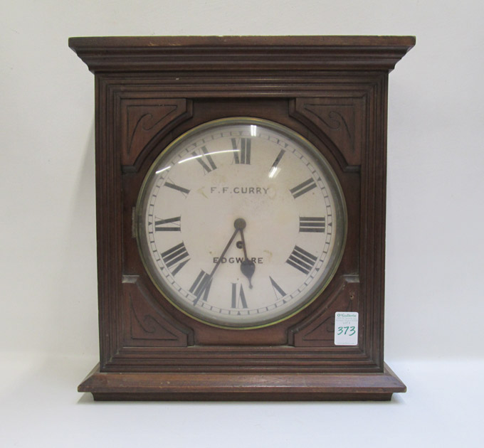 Appraisal: ENGLISH FUSEE WALL CLOCK F F Curry labeled dial Edgware