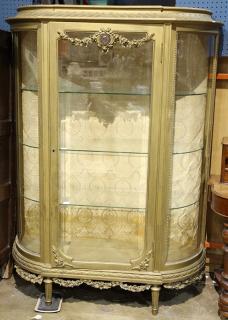 Appraisal: French Neoclassical style vitrine French Neoclassical style vitrine having a