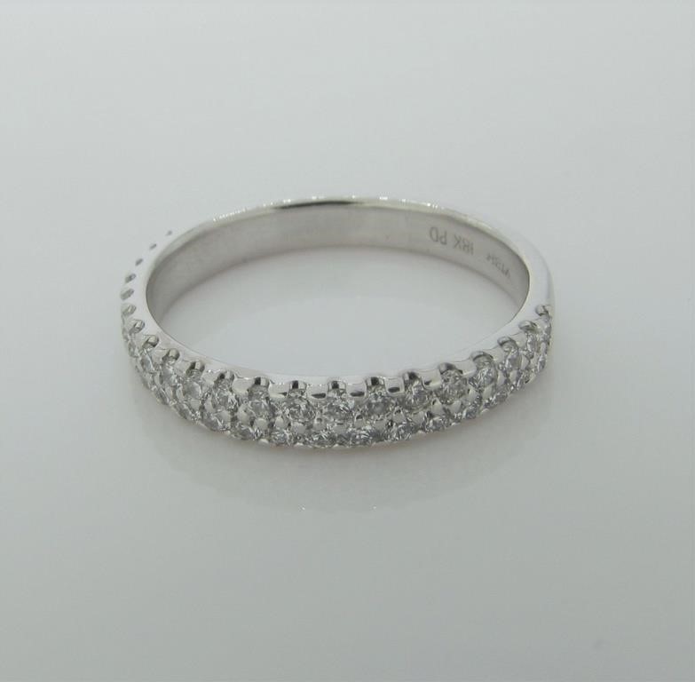 Appraisal: An K White Gold pave diamond band ring containing round