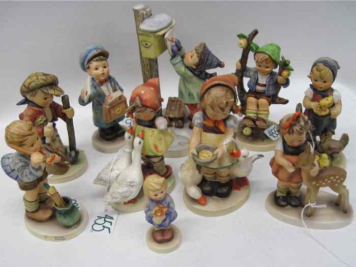 Appraisal: TEN GERMAN HUMMEL PORCELAIN FIGURINES TM- - ''Goose Girl'' ''H