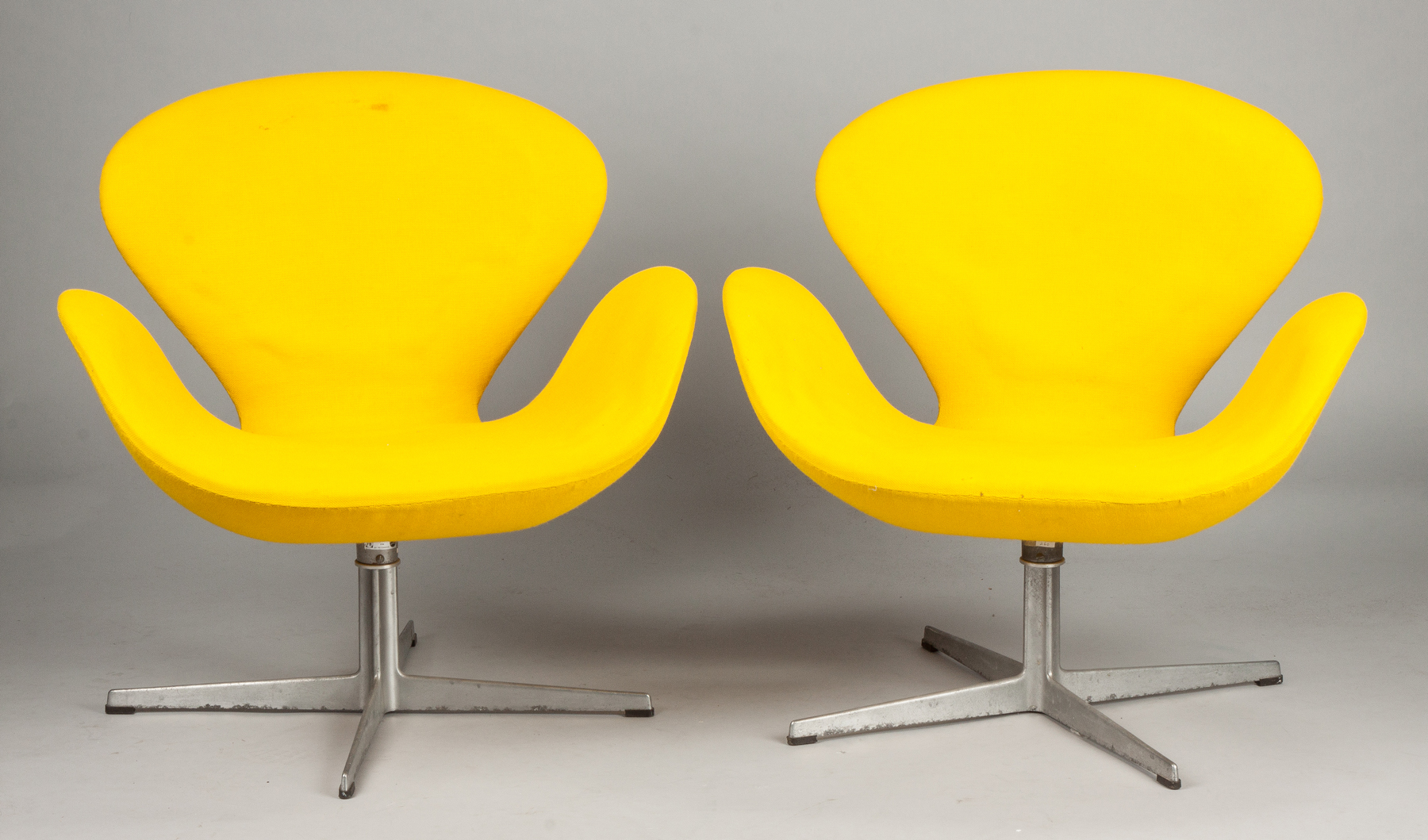 Appraisal: Arne Jacobsen Danish - Pair of Swan Chairs Original yellow