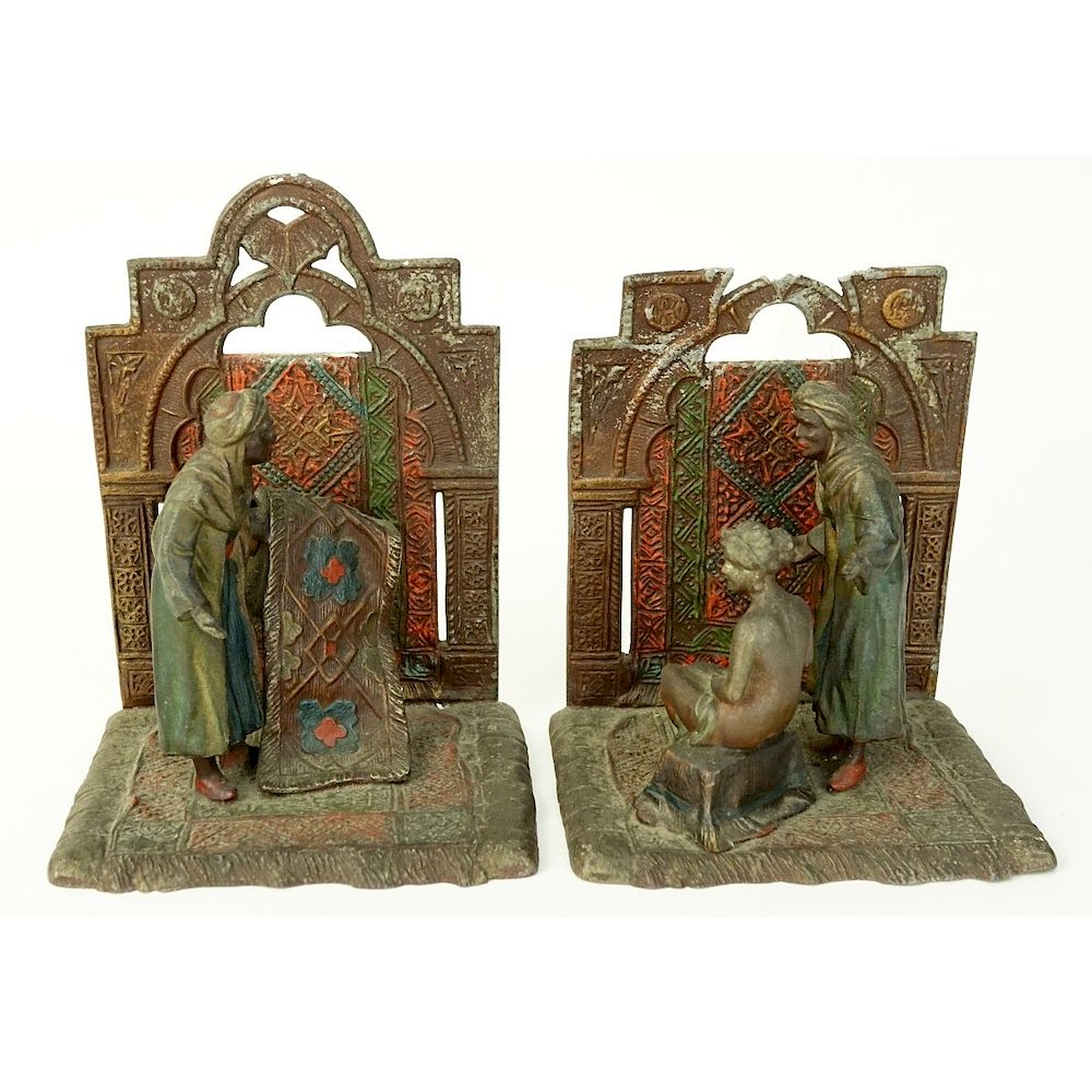 Appraisal: Two Austrian Polychrome Spelter Sculptures Two Austrian Polychrome Spelter Figural