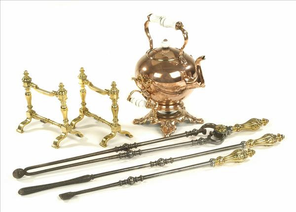 Appraisal: A set of three early th century brass and steel