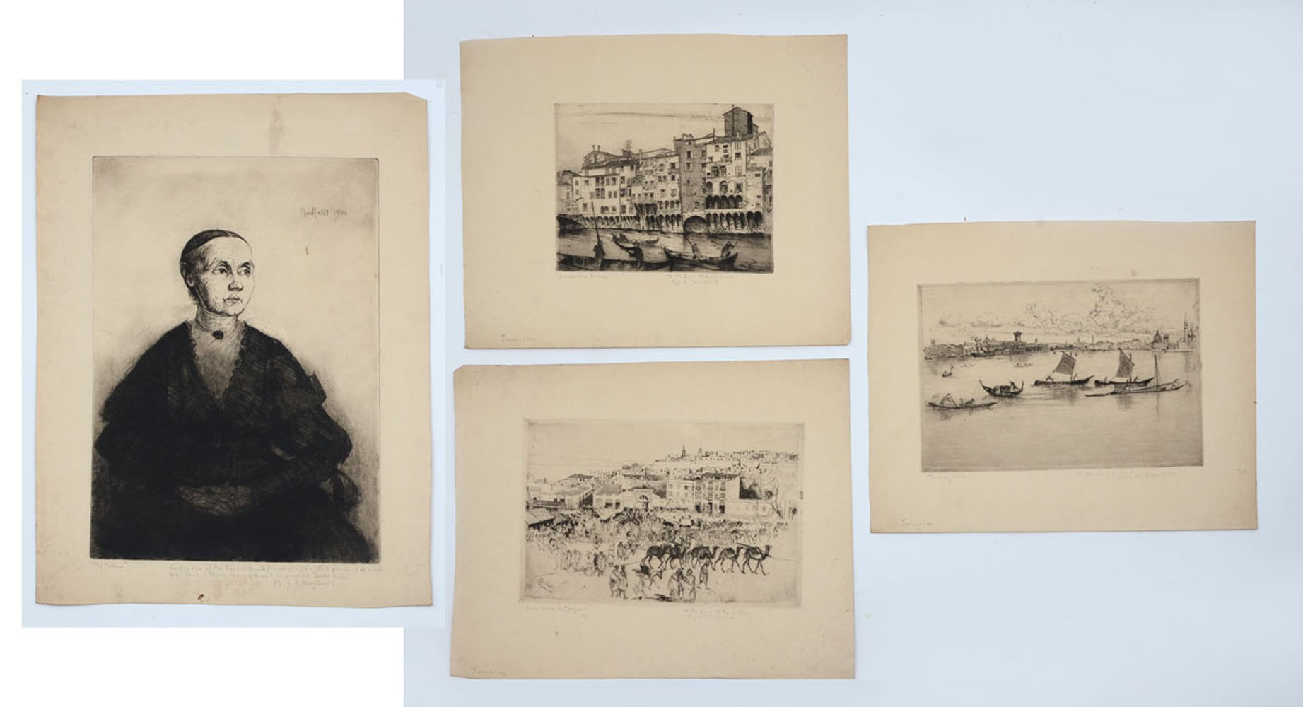 Appraisal: NORDFELDT BJO Swedish - Four Etchings Socco Grande Tangier ''