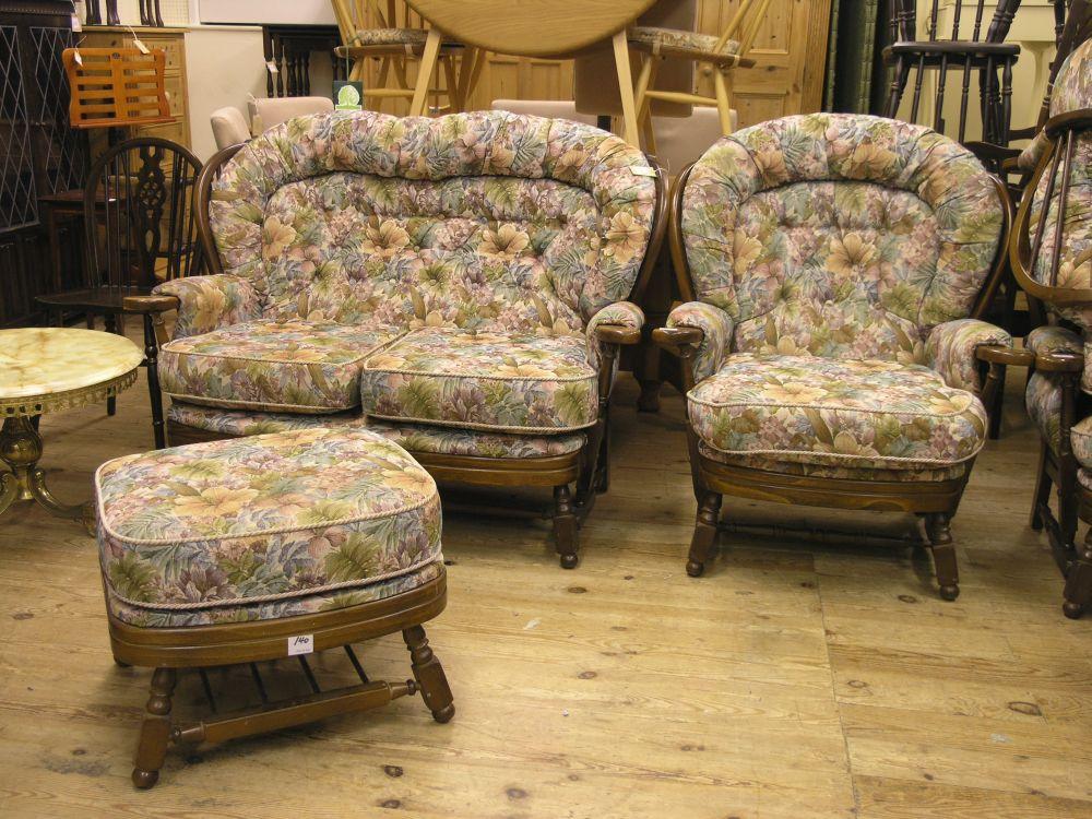 Appraisal: A cottage style five piece suite consisting of two seater