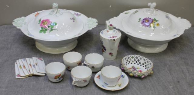 Appraisal: Lot of Meissen Porcelain Includes lidded tureens w x h