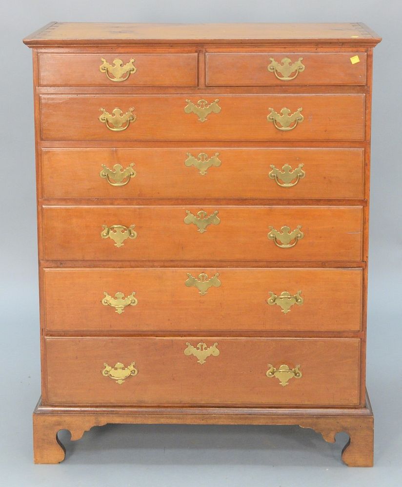 Appraisal: Chippendale Tall Chest having two over five drawers set on