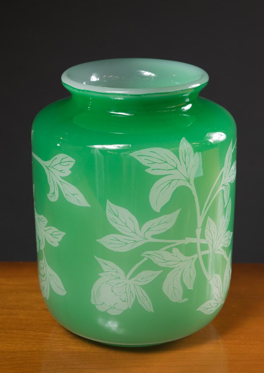 Appraisal: FREDERICK CARDER STEUBEN ART GLASS VASE with high shoulders and