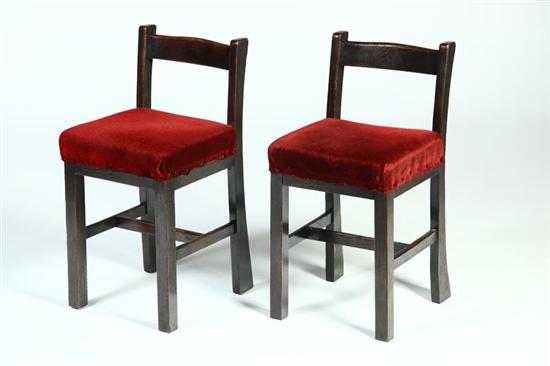 Appraisal: PAIR OF SIDE CHAIRS WITH LOW BACKS American early th