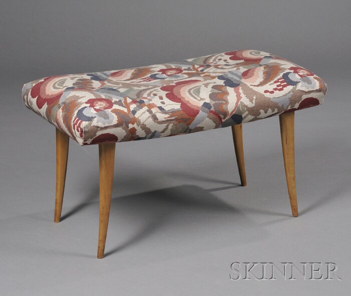 Appraisal: Bench Attributed to Robsjohn-Gibbings Upholstery and hardwood United States 's