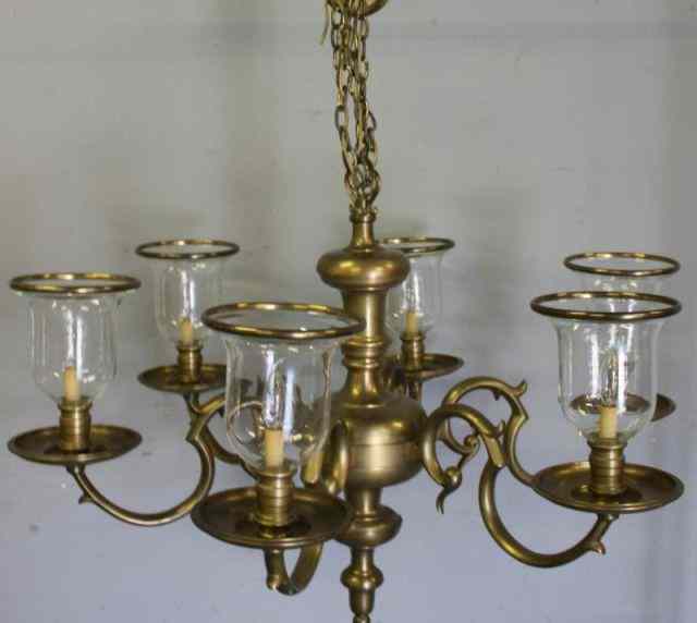 Appraisal: Arm Brass Chandelier From a Stamford CT location Dimensions ''