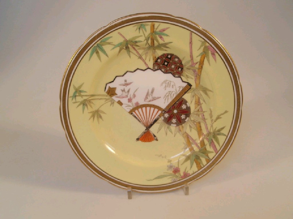 Appraisal: A Minton cabinet plate in the Japanese taste yellow ground