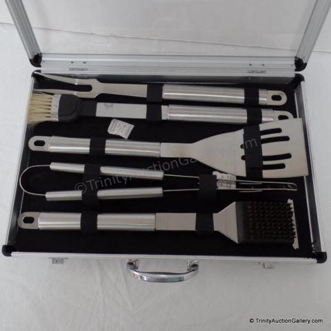 Appraisal: pc Stainless Steel BBQ Utensil Set - NIB Like new