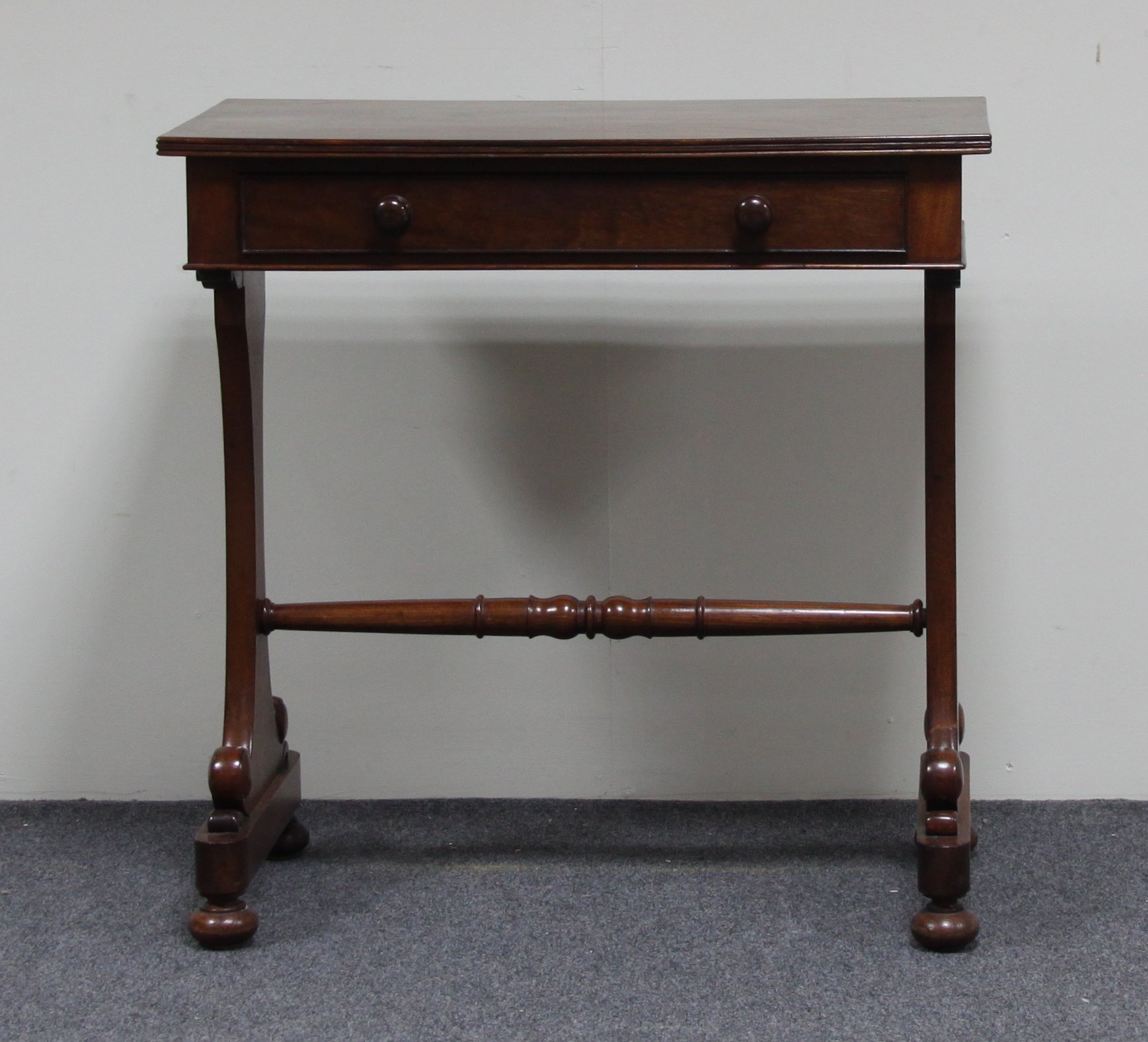 Appraisal: A William IV mahogany table with single drawer opposed by