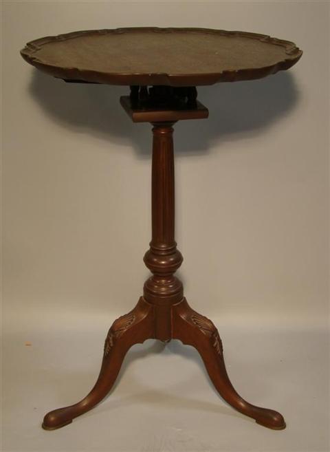 Appraisal: QUEEN ANNE STYLE MAHOGANY TILT TOP CANDLESTAND the circular top