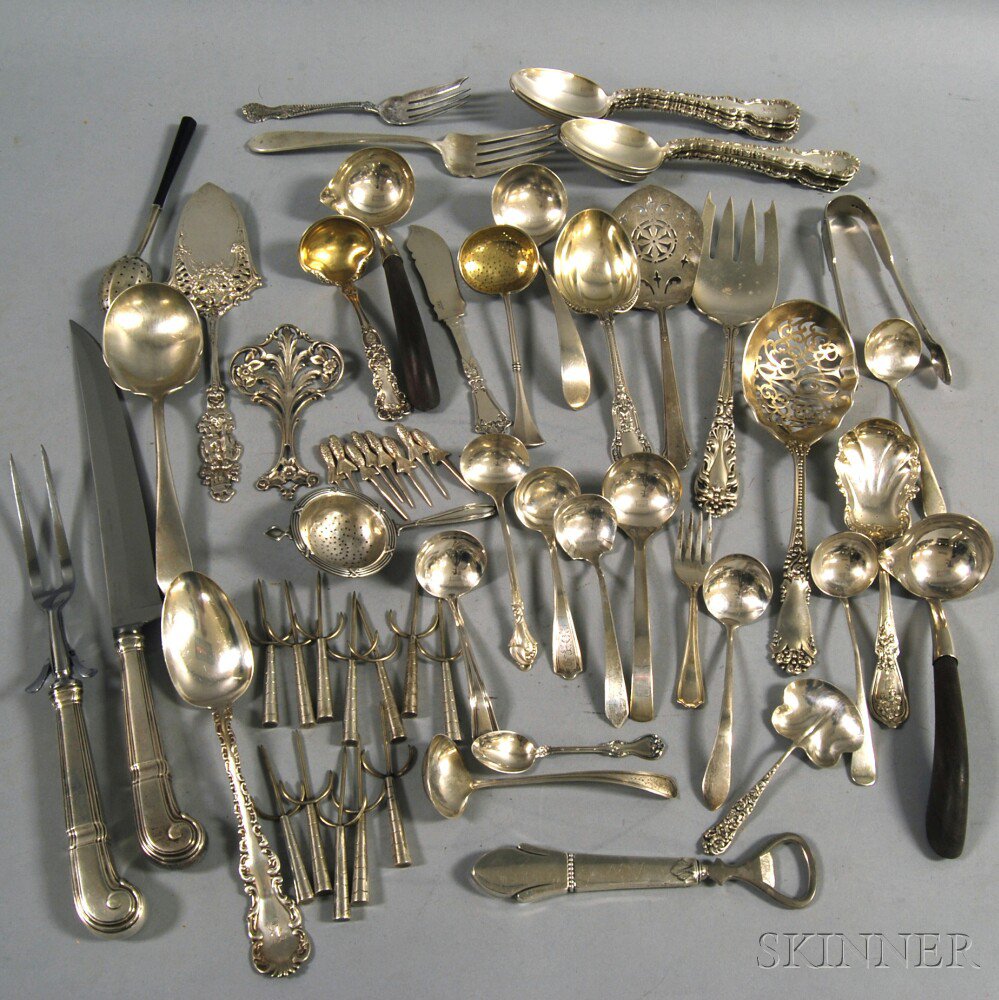 Appraisal: Group of Miscellaneous Sterling Silver Flatware including a two-piece Tiffany