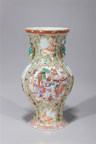 Appraisal: Chinese famille rose enameled export porcelain vase with figural animal