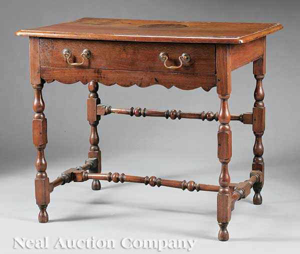 Appraisal: A Dutch Carved and Turned Oak Side Table th c