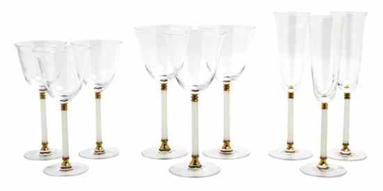 Appraisal: A Glass Stemware Service for Ten modern comprising white wines