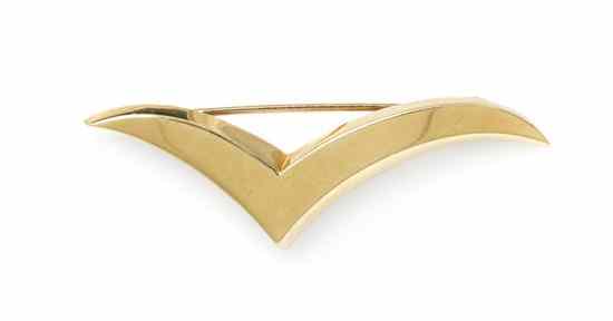 Appraisal: An Karat Yellow Gold Brooch Tiffany Co in a stylized