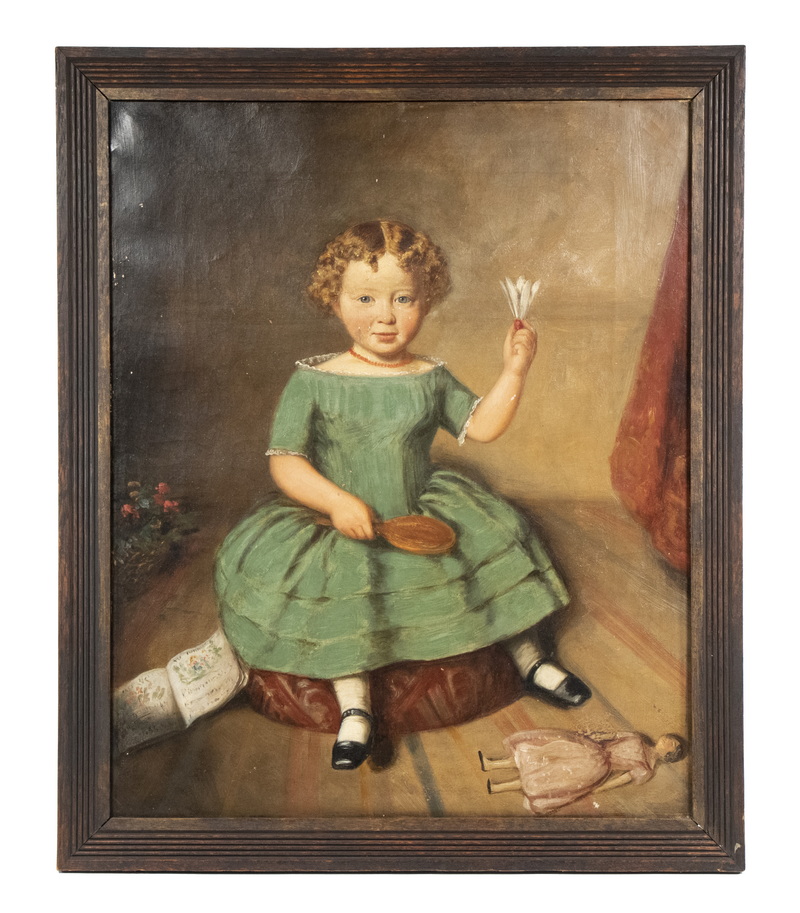 Appraisal: UNSIGNED VICTORIAN PAINTING OF A YOUNG GIRL Sweet Little Red-Haired