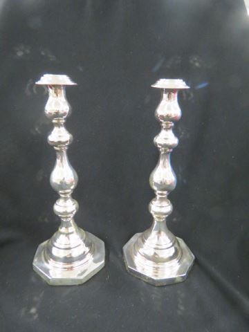 Appraisal: English Sterling Silver Candlesticks tall hallmarked signed A T Sons