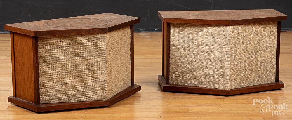 Appraisal: Pair of vintage Bose model walnut speakers Pair of vintage